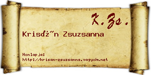 Krisán Zsuzsanna névjegykártya